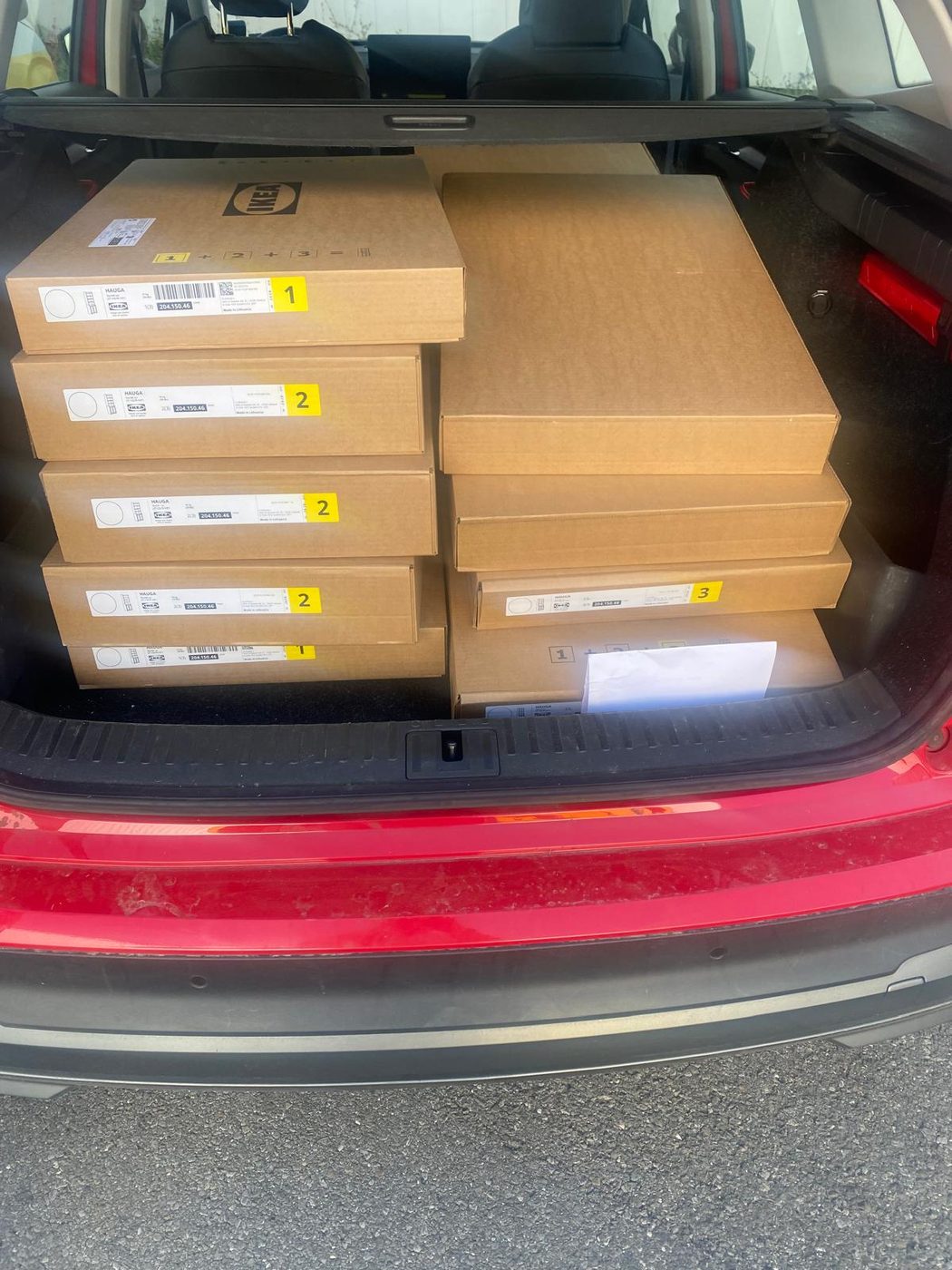 Flat-pack furniture ready for assembly